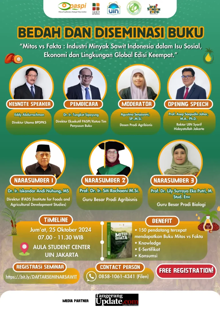 FLYER SEMINAR UIN UIN Syarif Hidayatullah 2024 bedah buku mitos fakta USU